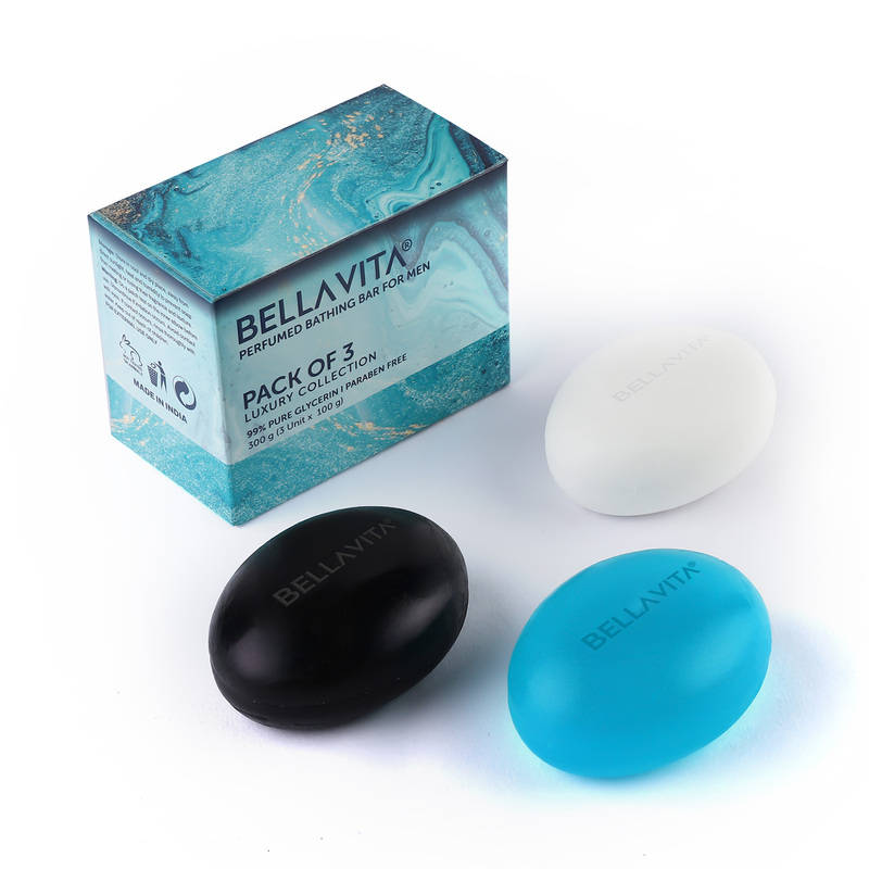 Bella Vita Organic Perfume Bathing Soap Bar For Men (Pack of 3) - Image 2