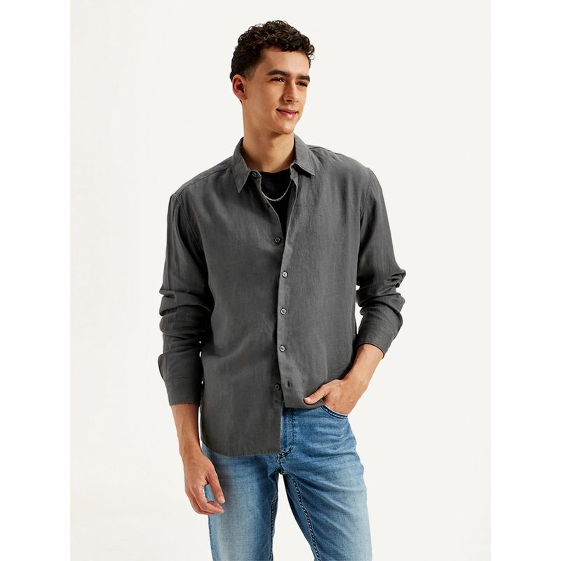 Levi's Mens Solid Slim Fit Shirt (L)