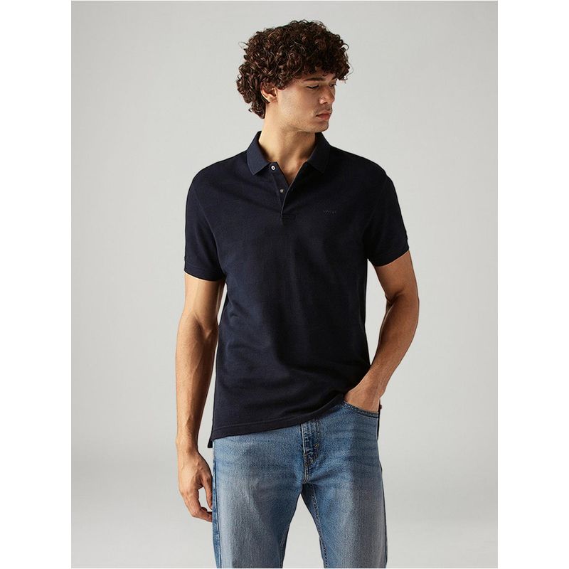 Levi's Mens Solid Slim Fit Textured Polo T-Shirt (S)
