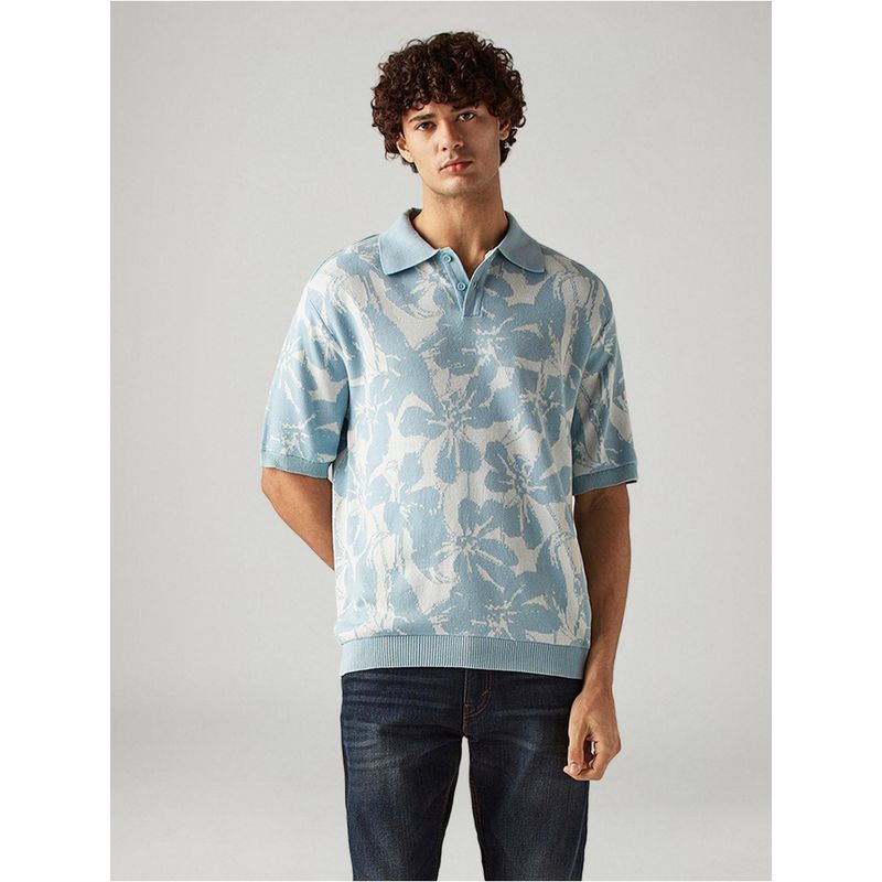 Levi's Mens Floral Regular Fit Textured Polo T-Shirt (XL)