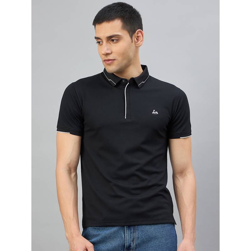 98 Degree North Men's Black Cotton Solid T-shirt (M)