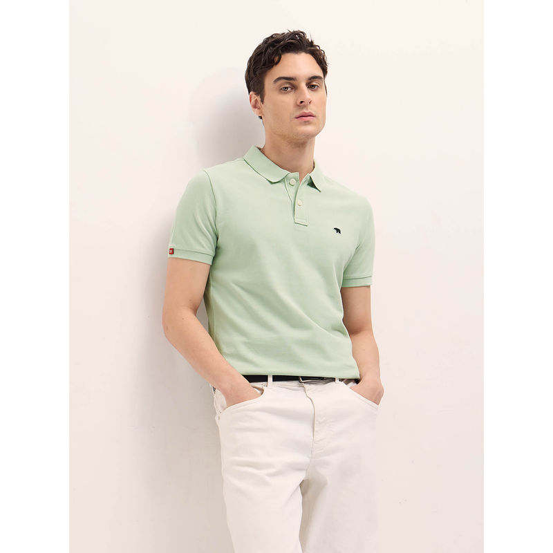 THE BEAR HOUSE Mens Regular Fit Green Polo T-Shirt (2XL)