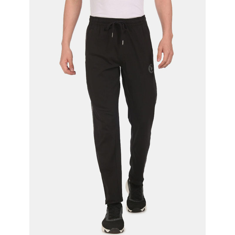 U.S. POLO ASSN. Men Black I669 Comfort Fit Solid Cotton Polyester Lounge Pants Black (M) Black (M)
