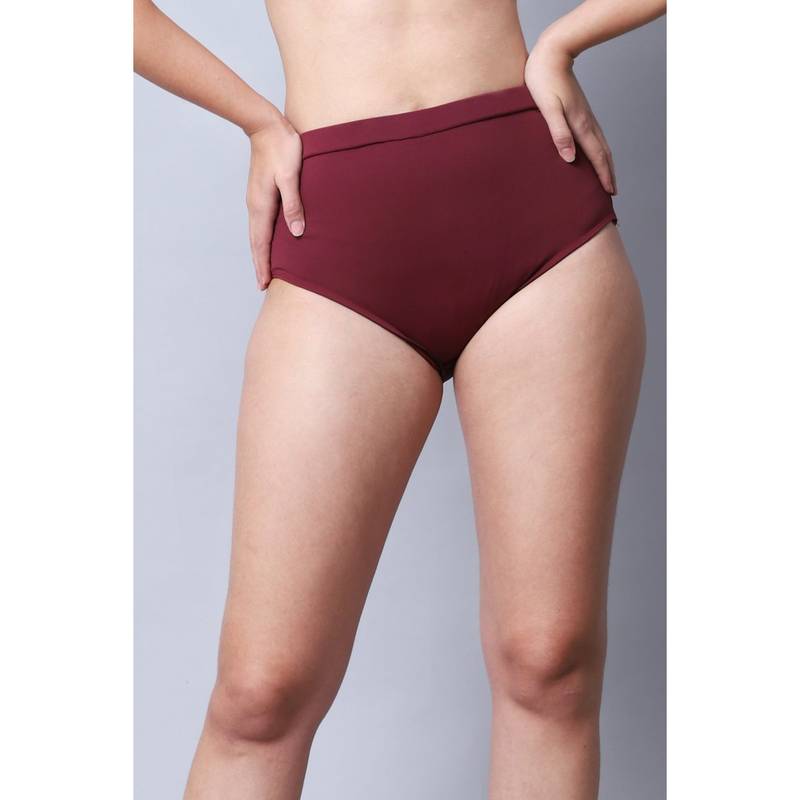 AOBA Women Purple Solid Swim Bottoms (S)