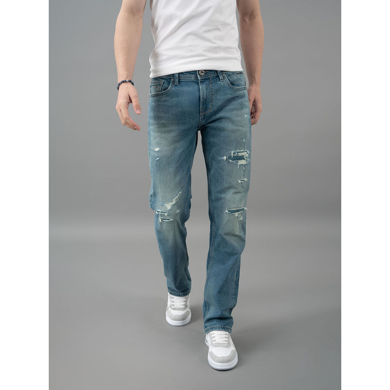 ROOKIES Blue 5 Pocket Straight Fit Jeans (38)