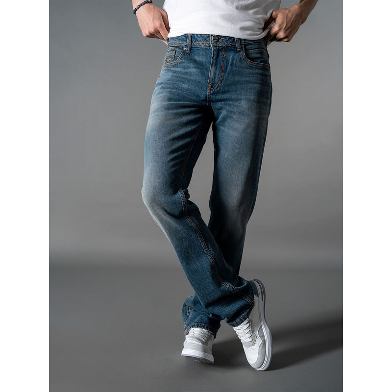 ROOKIES Blue 5 Pocket Straight Fit Jeans (38)