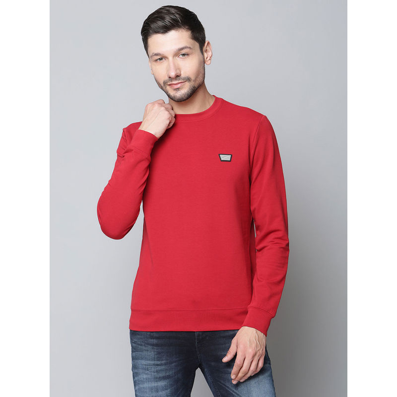 Antony Morato Mens Red Solid Slim Fit Sweatshirt (S)