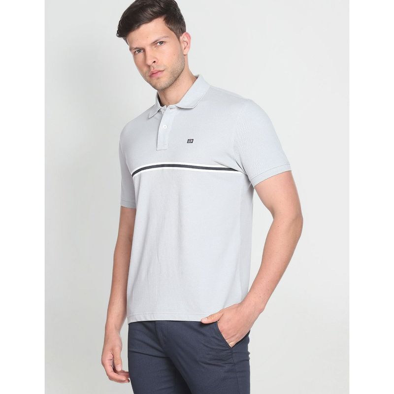 Arrow Sports Engineered Stripe Cotton Polo Shirt (M)