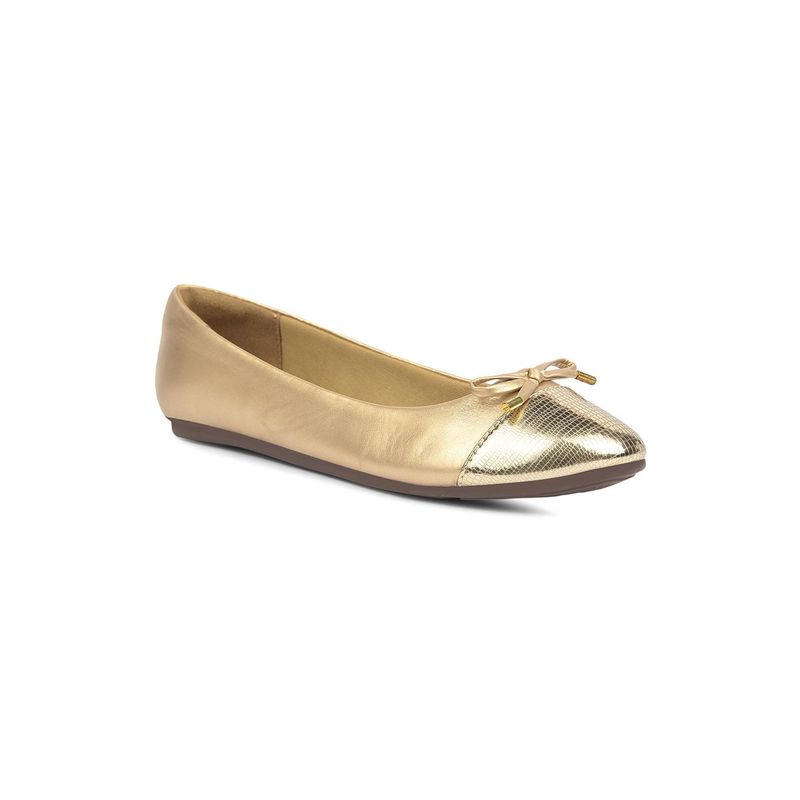 Bata Women Slip-On Gold Ballerinas (UK 7)