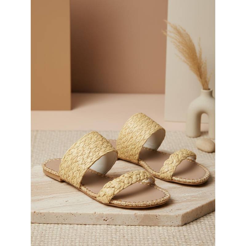 EZOK W-1028 Lightweight Comfort Beige Flats (EURO 37)