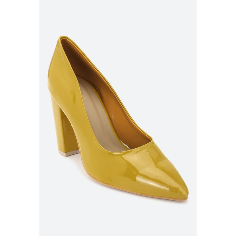 Forever 21 Yellow Solid Heels Buy Forever 21 Yellow Solid Heels Online