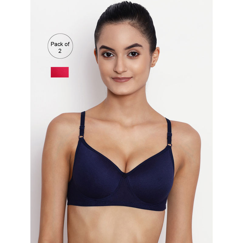 Abelino Pack Of 2 Non-wired Lightly Padded T-shirt Bras. - Multi-Color (30B)