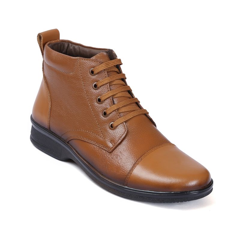 Zoom Shoes Mens Lace-Ups Casual Boots - Tan (UK 5)