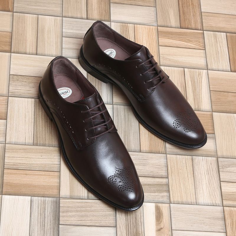 Zoom Shoes Mens Lace-Ups Brogues - Brown (UK 7)