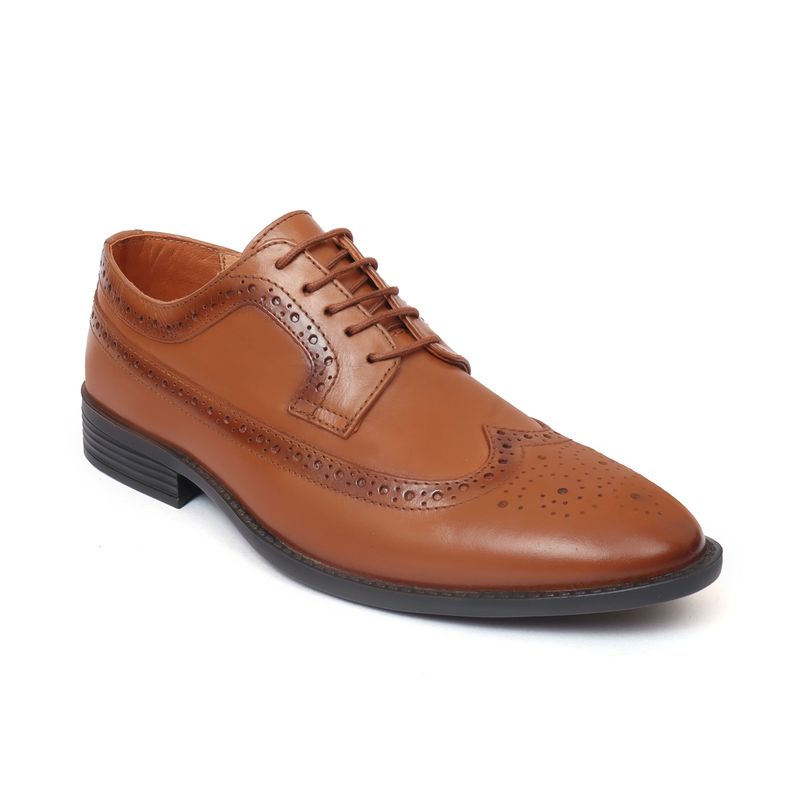 Zoom Shoes Mens Lace-Ups Brogues - Tan (UK 5)