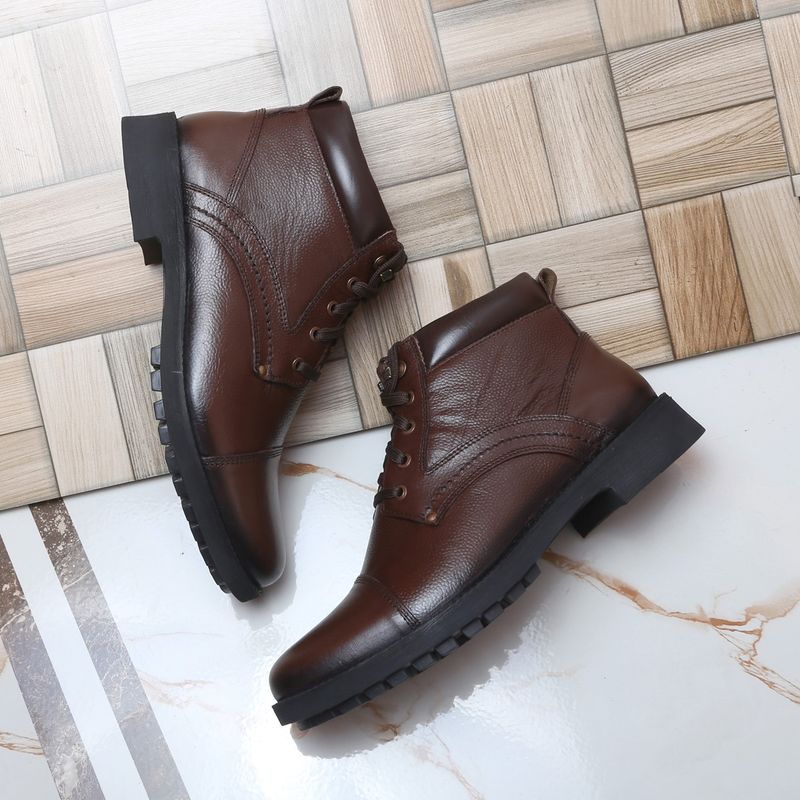 Zoom Shoes Mens Lace-Ups Casual Boots - Brown (UK 6)