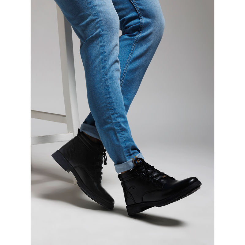 Zoom Shoes Mens Lace-Ups Casual Boots - Black (UK 10)