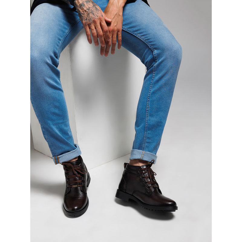 Zoom Shoes Mens Lace-Ups Casual Boots - Brown (UK 6)