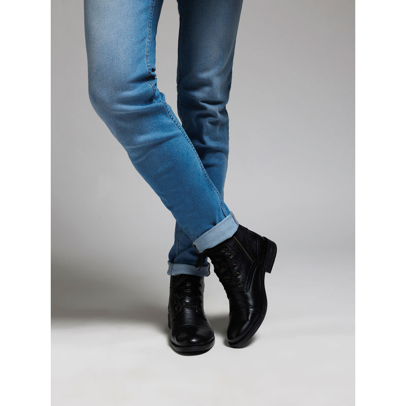 Zoom Shoes Mens Lace-Ups Casual Boots - Black (UK 10)