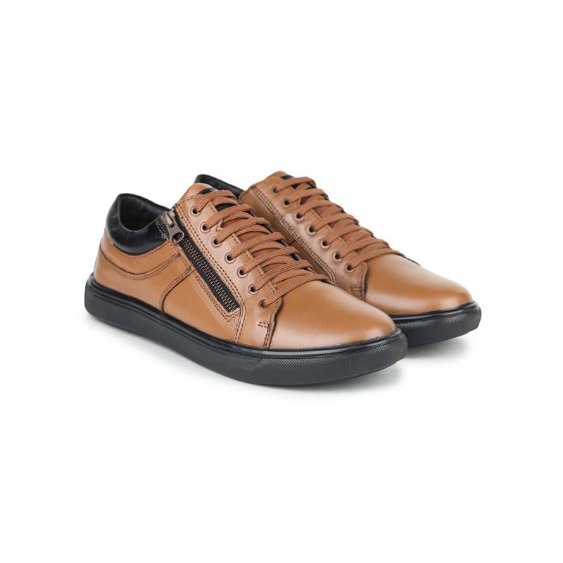 Zoom Shoes Mens Lace-Ups Sneakers - Tan (UK 6)