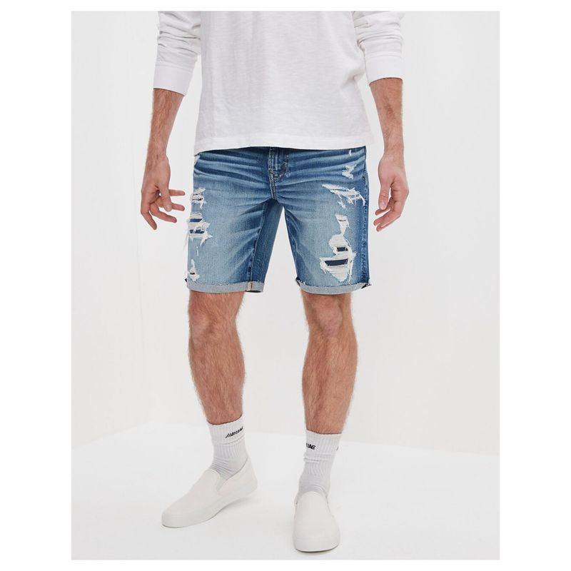American Eagle Men Blue AirFlex 9 Inches Denim Short (30)
