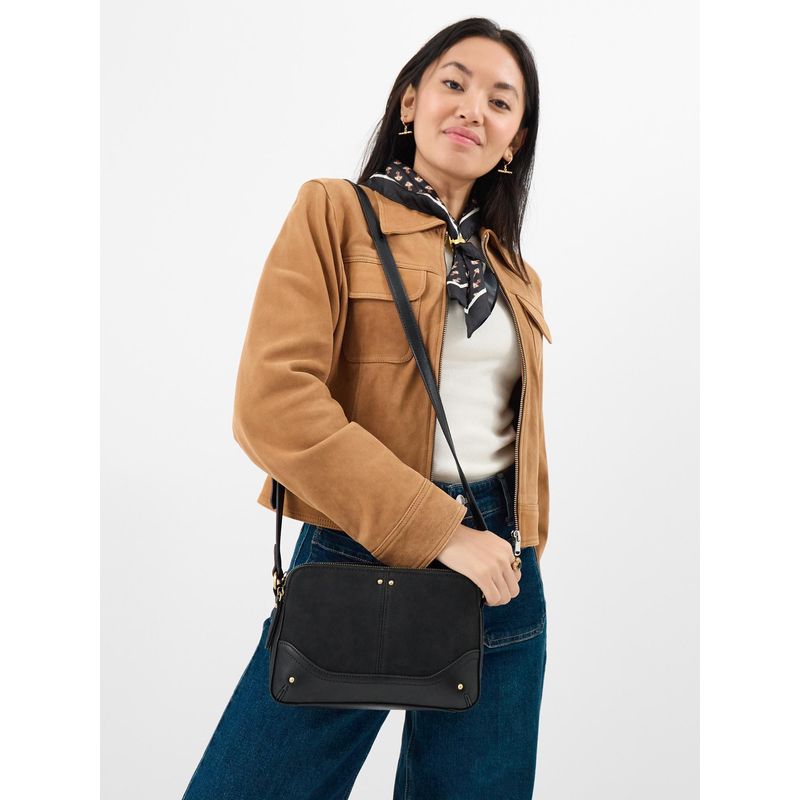 Buy Accessorize London Women'S Black Classic Double Zip Sling Bag