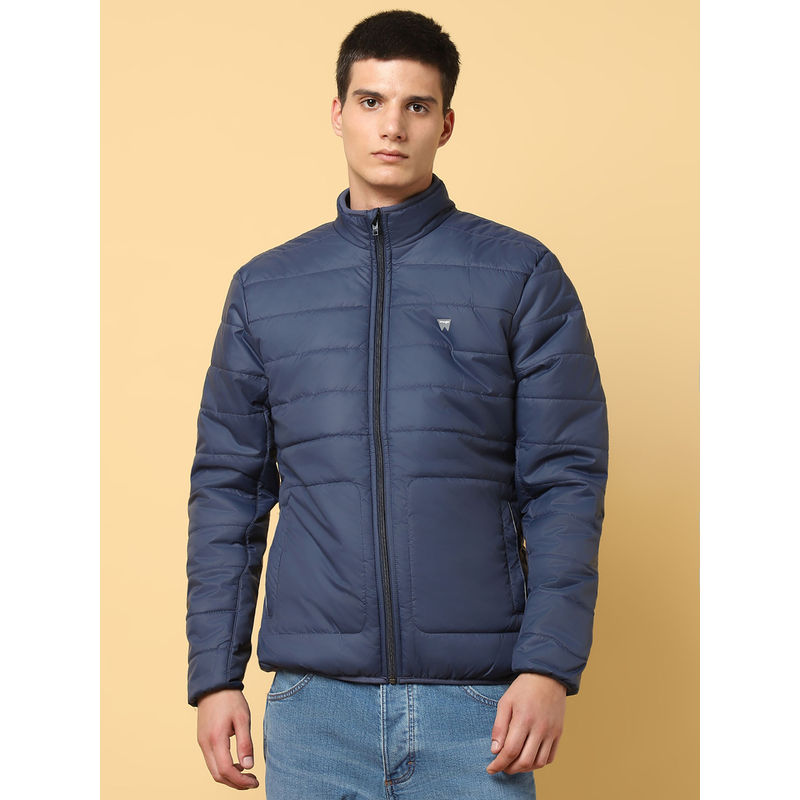 Wrangler Men's Solid Blue Puffer Jacket (2XL)