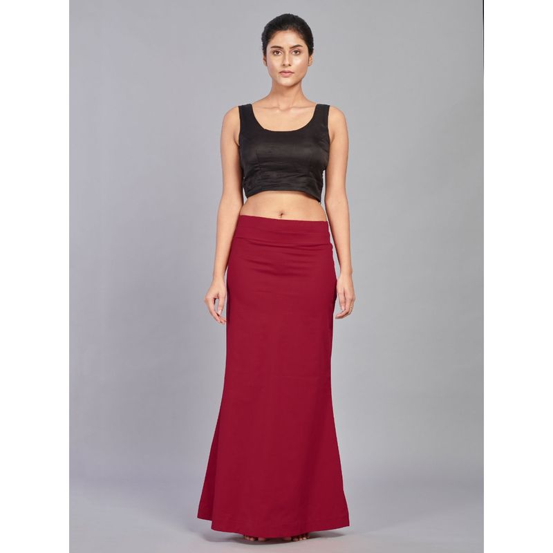 I AM BY DOLLYJAIN Cotton Lycra D'coat Maroon (XL)