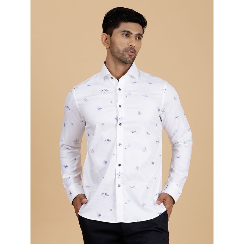 Wyre Men's White Cotton Slim Fit Printed Party Shirt (39)