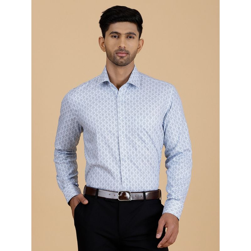 JadeBlue Men's Light Blue Slim Fit Printed Formal Shirt (40)