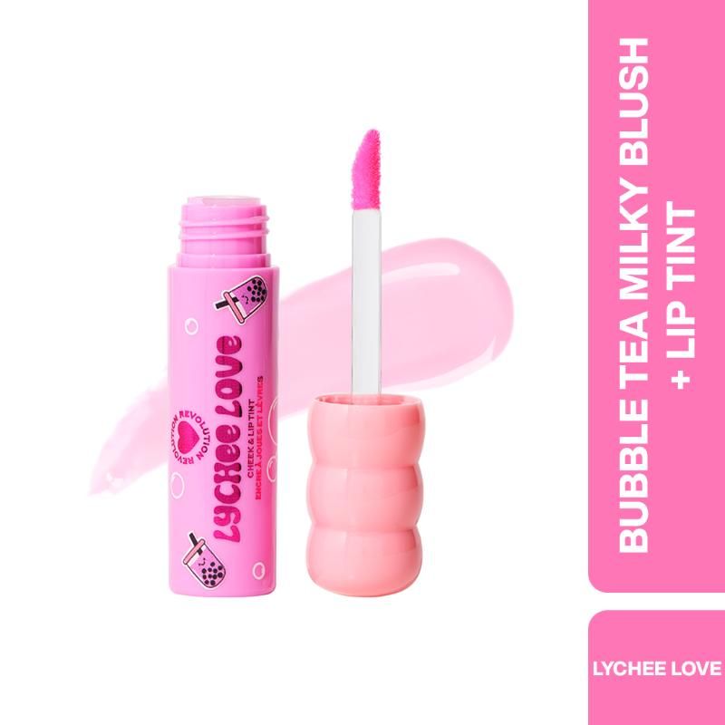 Makeup Revolution Bubble Tea Milky Blush + Lip Tint - Lychee Love Pink