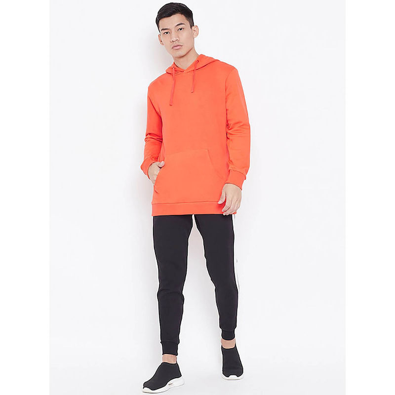 Aesthetic Bodies Men Orange Solid Hoodie (S)