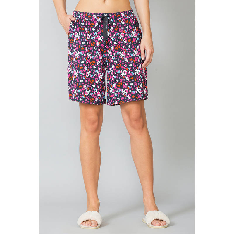 Van Heusen Women Drawstring Waist & Functional Pocket Lounge Shorts - Grey (S)