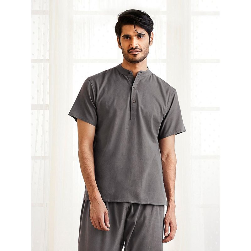 Vastramay Mens Mud Cotton Short Kurta (XL)