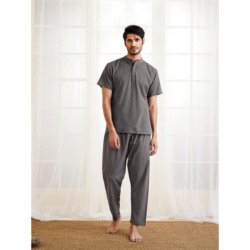 VASTRAMAY Pigiama Churidar In Cotone E Seta Per Uomo - Colore Zafferano, Elegante E Tradizionale Con Coulisse E Tasca, Perfetto Per Matrimoni E Feste