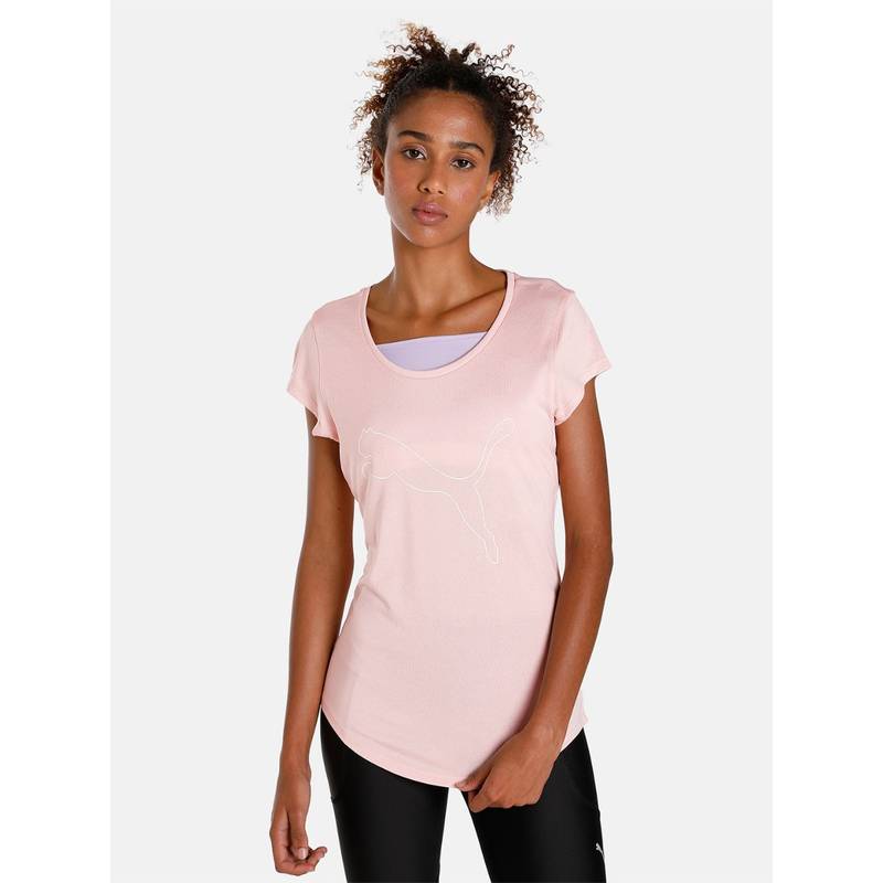 Puma Performance Heather Cat Womens Pink T-Shirt (XL)