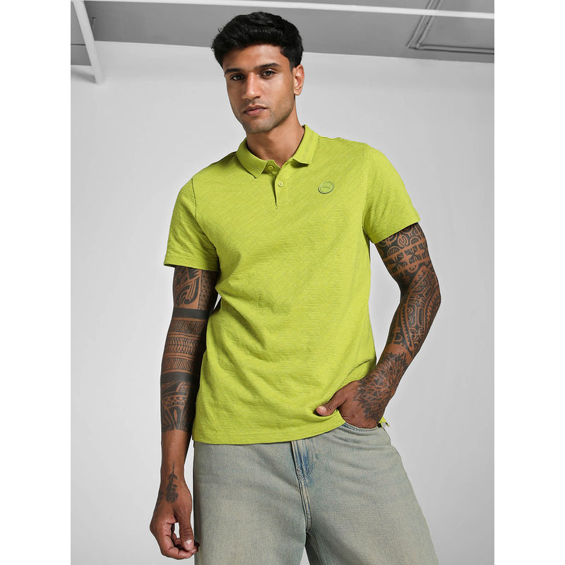 Puma Green Men's Premiuess Jacquard Polo T-Shirt (L)