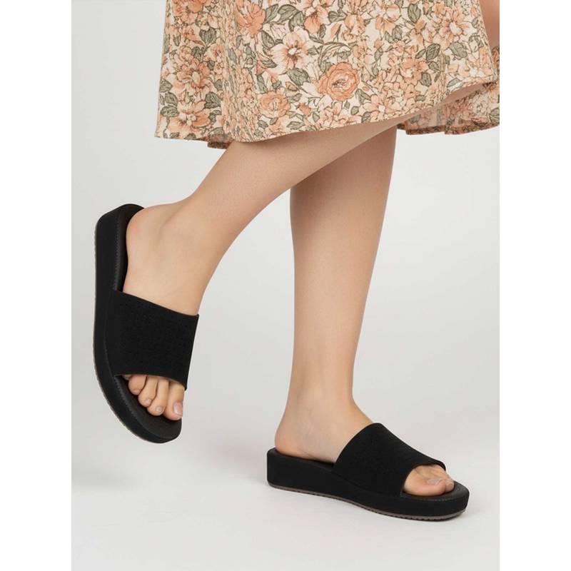 LYDC LONDON Women Black Eva Slip On Sliders (UK 4)