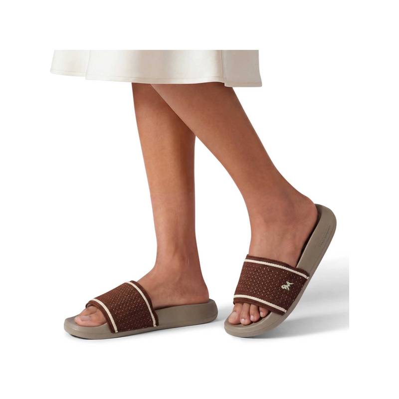 Neeman's Women Brown Knitted Slip On Sliders (UK 5)