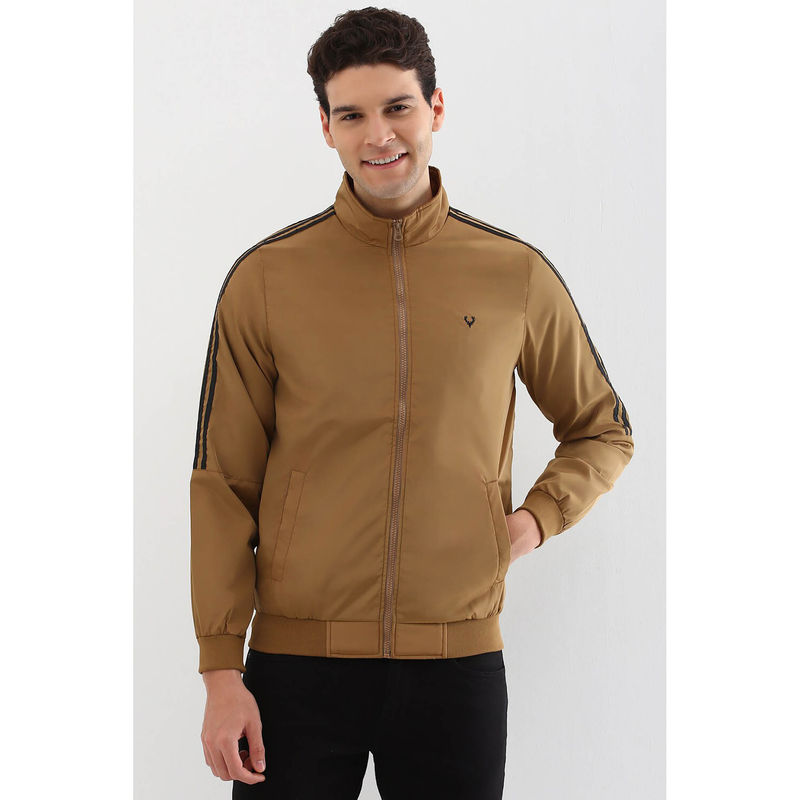Allen Solly Men Khaki Solid Full Sleeves Casual Jacket (M)