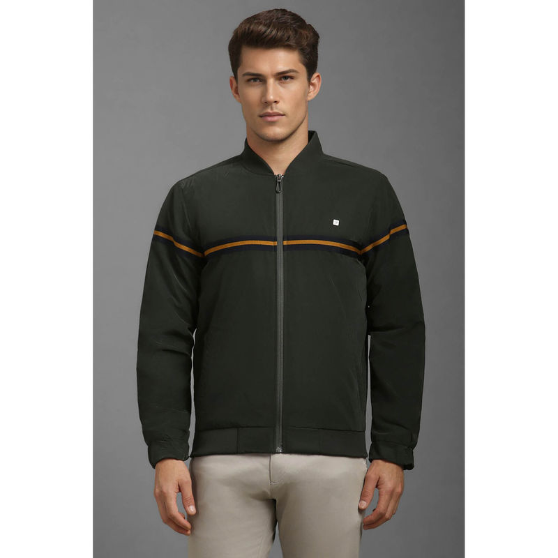 Louis Philippe Men Casual Green Colorblock Jackets (S)