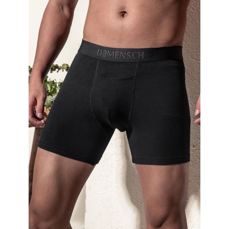 DaMENSCH Men Deo-Soft Solid Premium Egyptian Cotton-Modal Blend Boxer Brief (L)