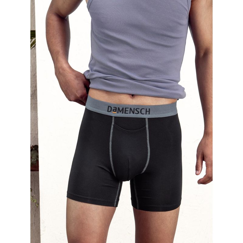 DaMENSCH Men Deo-Soft Solid Premium Egyptian Cotton-Modal Blend Boxer Brief (4XL)