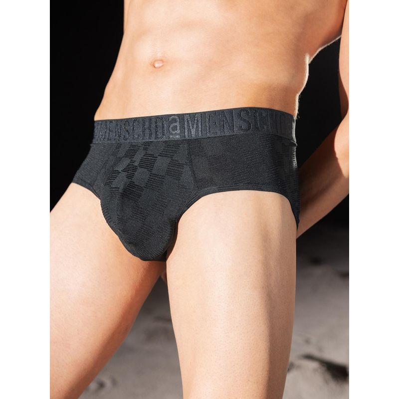 DaMENSCH Mens Supremely Lightweight, Jacquard Texture, No-Curl Waistband Unreal Cosmos Briefs (L)