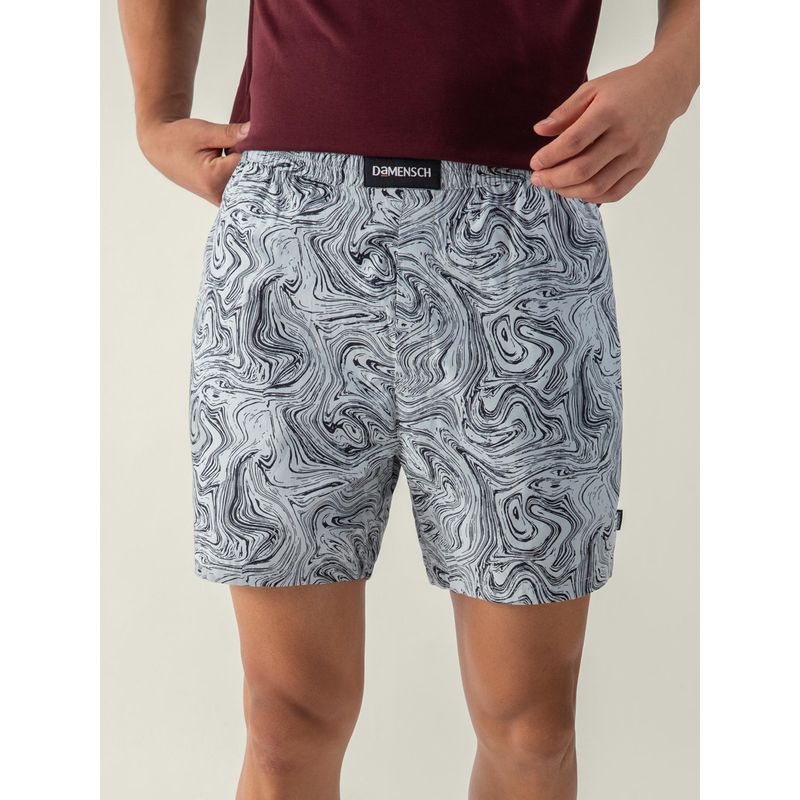 DaMENSCH Men Breeze Ultra-Light Printed Cotton Boxer Short (S)