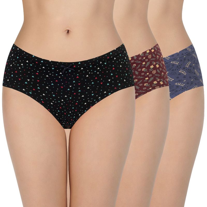 Amante Printed Mid Rise Full Coverage Hipster Panties - Multi-Color (M)