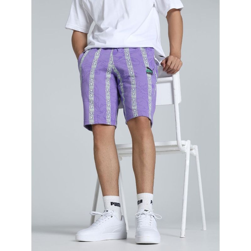 Puma Super Aop Men's Purple Knitted Shorts (L)