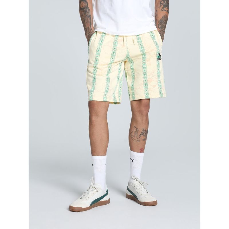 Puma Super Aop Men's Yellow Knitted Shorts (S)