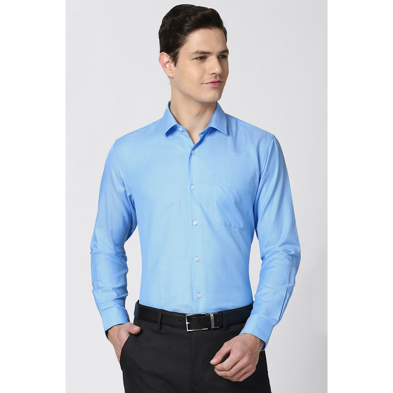 Peter England Men Blue Full Sleeves Formal Shirt (39)