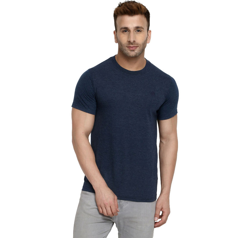 CHKOKKO Blue Round Neck T-Shirt (S)